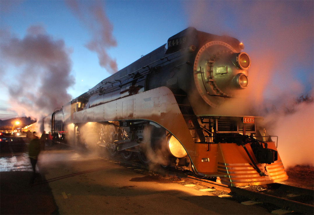 Engine 4449 at Whitefish Montana, by Jim McClellan