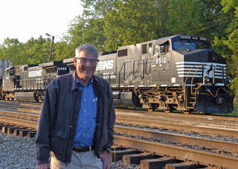 Jim McClellan in the railyard
